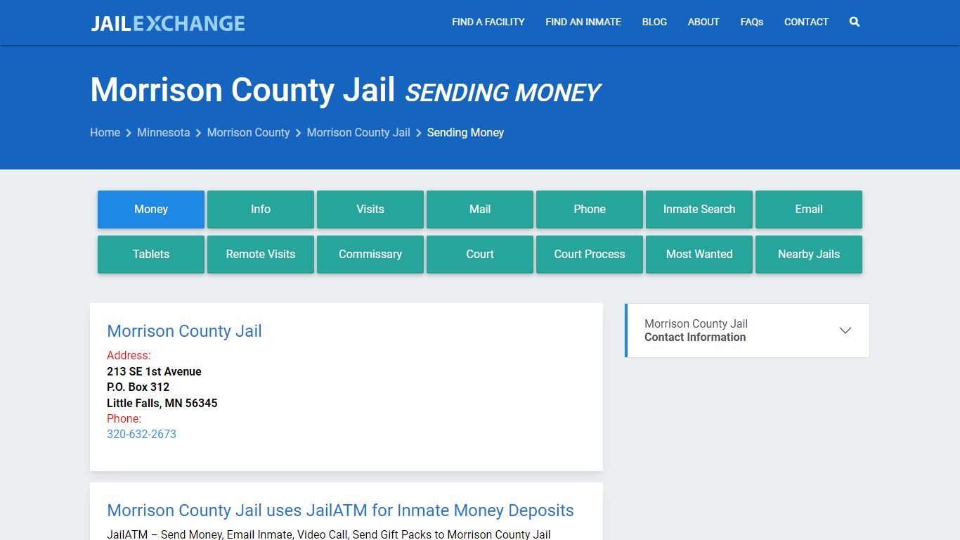 Send Money to Inmate - Morrison County Jail, MN - Jail Exchange
